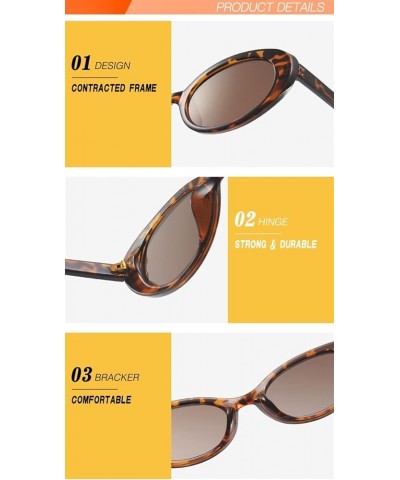 Retro Small Frame Oval Men and Women Vacation Beach Sunglasses (Color : E, Size : 1) 1 B $20.16 Designer