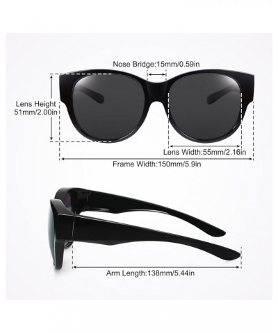 Oversized Polarized Fit over Sunglasses Over Glasses for Men and Women (Purple leopard, Black) S13-black Black $13.99 Designer