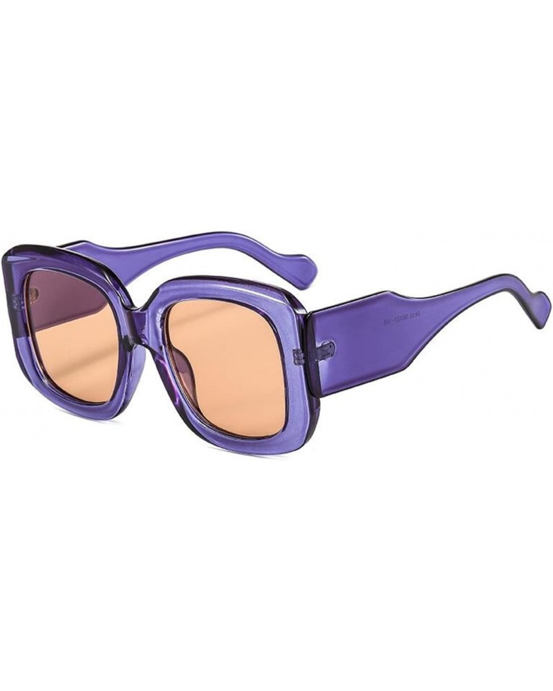 Luxury Square Sunglasses Women Vintage Oversize Sun Glasses UV400 S9410 (C5-PURPLE) $9.89 Square