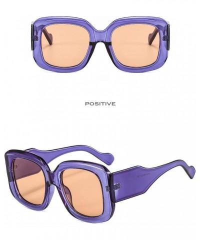 Luxury Square Sunglasses Women Vintage Oversize Sun Glasses UV400 S9410 (C5-PURPLE) $9.89 Square