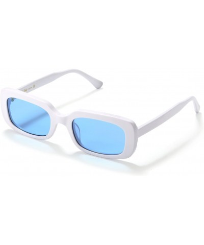 veda Tinda Rectangle Sunglasses Womens White 90's Retro Trendy Fashion Cool Vintage Square Sun Glasses Y2k Accessories UV400 ...