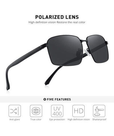 Polarized Mens Sunglasses HD Lens Metal Frame Driving Shades Black $21.43 Square