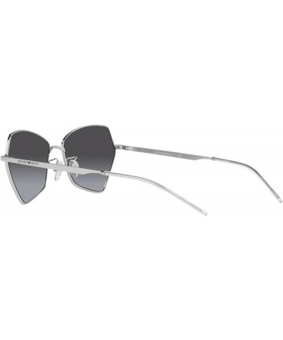 Women's Ea2127 Butterfly Sunglasses Shiny Silver/Gradient Blue $22.52 Butterfly