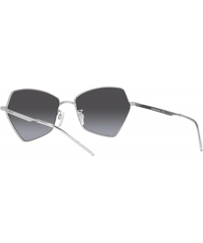 Women's Ea2127 Butterfly Sunglasses Shiny Silver/Gradient Blue $22.52 Butterfly