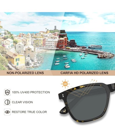 Acetate Polarized Sunglasses for Women Small Face - AntiGlare UV400 Protection CA5354 12 - Tortoise Frame Grey Lens For Mediu...