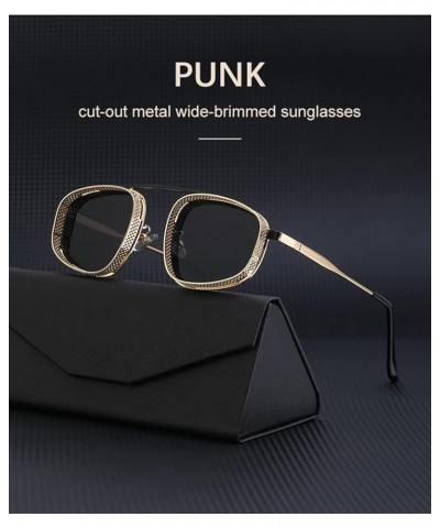 Retro Punk Men and Women Sunglasses Vacation Beach Party Decorative Sunglasses (Color : F, Size : 1) 1 F $14.33 Designer