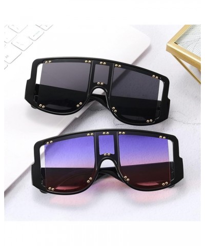 Punk Personality Large Frame Men and Women Sunglasses Outdoor Holiday Beach Driving Sports Sunglasses (Color : A, Size : 1) 1...