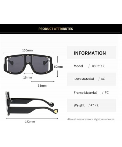 Punk Personality Large Frame Men and Women Sunglasses Outdoor Holiday Beach Driving Sports Sunglasses (Color : A, Size : 1) 1...