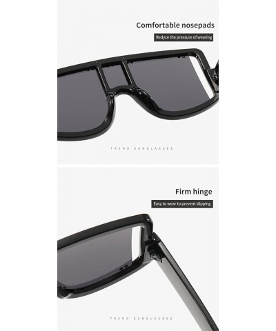 Punk Personality Large Frame Men and Women Sunglasses Outdoor Holiday Beach Driving Sports Sunglasses (Color : A, Size : 1) 1...