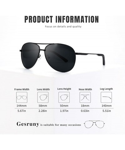 Polarized Aviator Sunglasses for Men Women- Classic Sun Glasses for Driving Fishing with UV Protection Z28 Black $7.50 Aviator