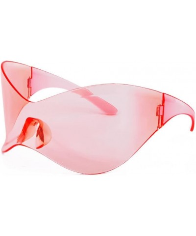 Y2k Accessories Cyberpunk Sunglasses Womens Sunglasses Trendy Y2K Glasses Oversized Sunglasses Womens Wrap Around Pink $9.97 ...