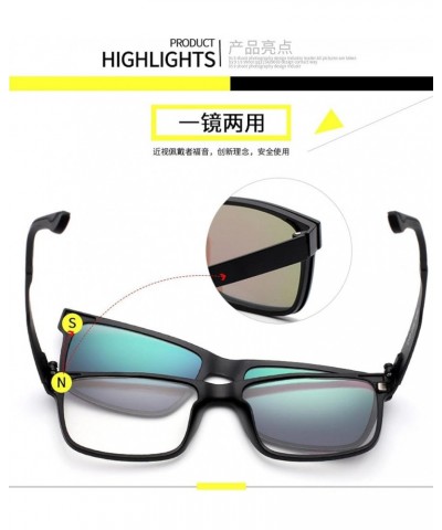 Fashionable Ultralight Tr90 Material Glasses Polarized Eye Clip Magnetic Absorption Set of Mirror Glasses Sand Black/Local Ty...