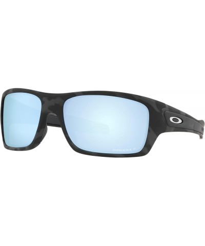 Men's Oo9263 Turbine Rectangular Sunglasses Matte Black Camo/Prizm Deep Water Polarized $61.70 Rectangular