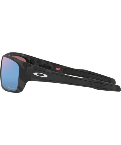 Men's Oo9263 Turbine Rectangular Sunglasses Matte Black Camo/Prizm Deep Water Polarized $61.70 Rectangular