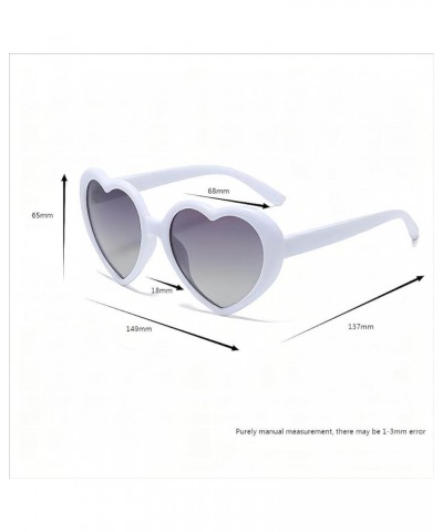 Classic Reflective Polarised Heart Shaped Oversized Sunglasses Men And Women UV400 White/Gradient Grey $6.71 Oversized