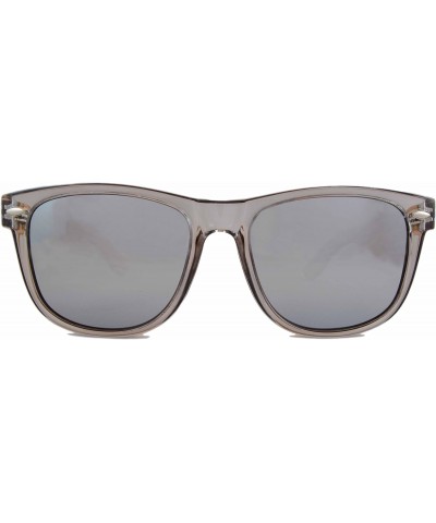 Zebra Wood Sunglasses With Polarized Silver Mirror Lenses $22.55 Wayfarer