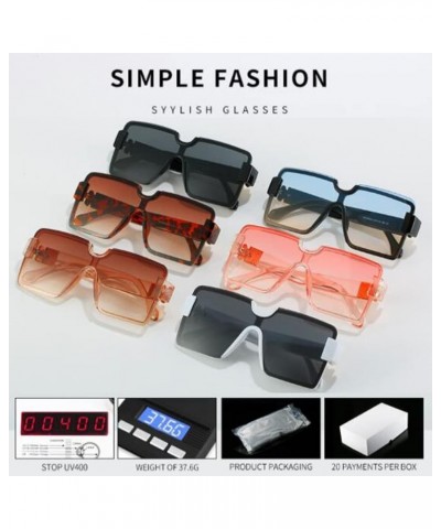 Square UV-proof Sunshade Sunglasses For Men and Women With Large Frame Conjoined Marine Lens Glasses Gray $6.18 Square