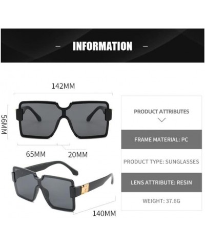 Square UV-proof Sunshade Sunglasses For Men and Women With Large Frame Conjoined Marine Lens Glasses Gray $6.18 Square