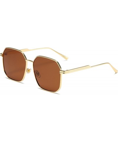 Polarized Metal Large Frame Men And Women Sunglasses Retro Outdoor Decorative Trendy UV400 Sunglasses Gift D $14.70 Designer