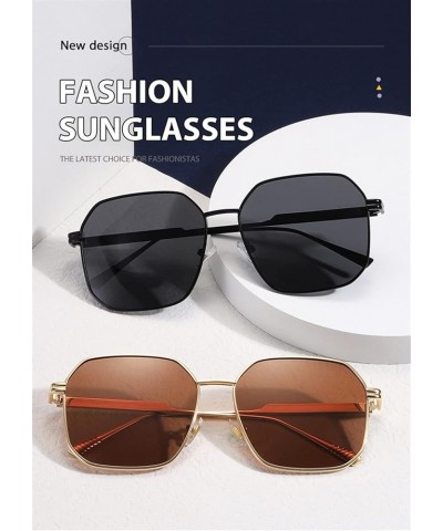 Polarized Metal Large Frame Men And Women Sunglasses Retro Outdoor Decorative Trendy UV400 Sunglasses Gift D $14.70 Designer