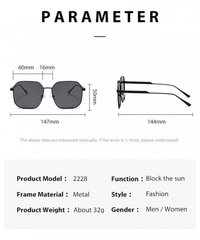 Polarized Metal Large Frame Men And Women Sunglasses Retro Outdoor Decorative Trendy UV400 Sunglasses Gift D $14.70 Designer