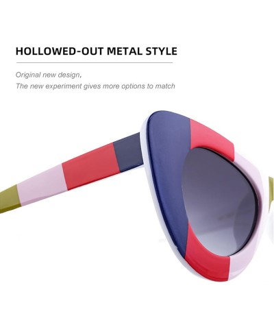 Colorful Personalized Cat-Eye Sunglasses, UV Protection, Perfect for Photography, Traveling, Parties and More! L5 $9.53 Designer