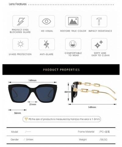 Square Large Frame Men and Women Sunglasses Fashion Outdoor Vacation Decorative Sunglasses (Color : 1, Size : 1) 1 5 $13.57 D...