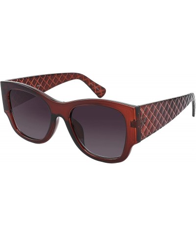 UV400 Women's Large Vintage Retro Rectangular Fashion Sunglasses Clear Dark Brown Grey Gradient $10.06 Rectangular