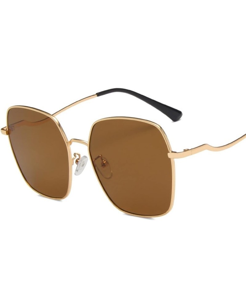 Metal Frame Sunglasses for Men and Women Large Frame Fashion Decorative Sunglasses (Color : C, Size : 1) 1 C $16.40 Designer