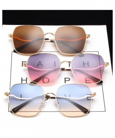 Metal Frame Sunglasses for Men and Women Large Frame Fashion Decorative Sunglasses (Color : C, Size : 1) 1 C $16.40 Designer