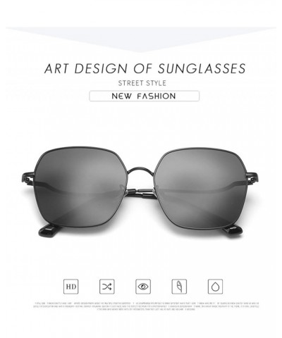 Metal Frame Sunglasses for Men and Women Large Frame Fashion Decorative Sunglasses (Color : C, Size : 1) 1 C $16.40 Designer