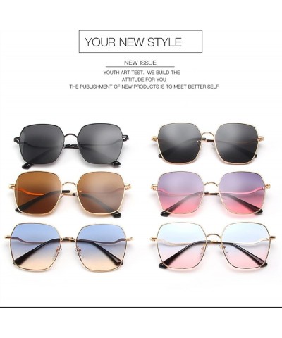 Metal Frame Sunglasses for Men and Women Large Frame Fashion Decorative Sunglasses (Color : C, Size : 1) 1 C $16.40 Designer