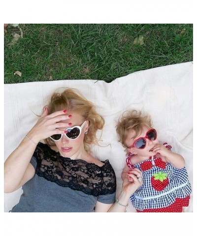 Heart Shaped Sunglasses for Women and Kids Girls, Mother and daughter Matching Style Sunglasses 1 Adult & 1 Kid(black) $10.02...