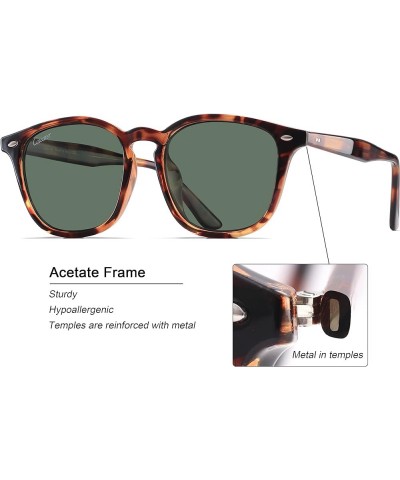 Polarized Square Style Sunglasses Acetate Full Frame For Men Women Full Rimmed UV400 Protection Green Lens/Tortoise Frame $14...