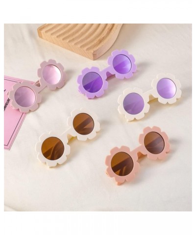 0-36 Months Baby Polarizrd Round Flower Sunglasses with Belt Flexible Durable TPEE Frame Mirrored UV400 TAC Lens Infant Eyewe...