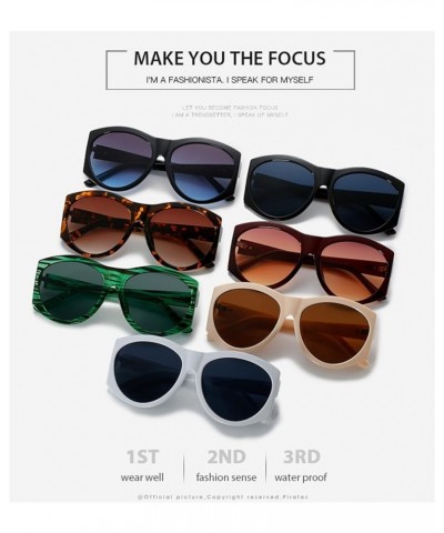 Retro Fashion Large Frame Oval Men and Women Sunglasses Street Shooting Outdoor Vacation (Color : F, Size : Medium) Medium C ...