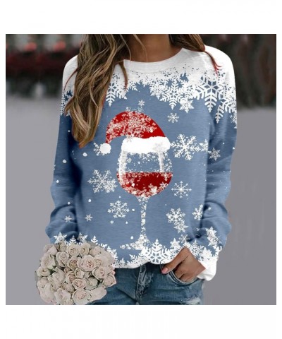 Women's Funny Letter Print Long Sleeve Xmas Christmas Sweatshirts Round Neck Novelty Pullovers Tops Blouse T Shirts 4237-asdj...