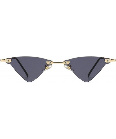 Small Triangle Sunglasses For Women Rimless Metal Geometry Frame Retro Flat Top Sun Glasses Men UV400 2021 Cateye Shades Blac...