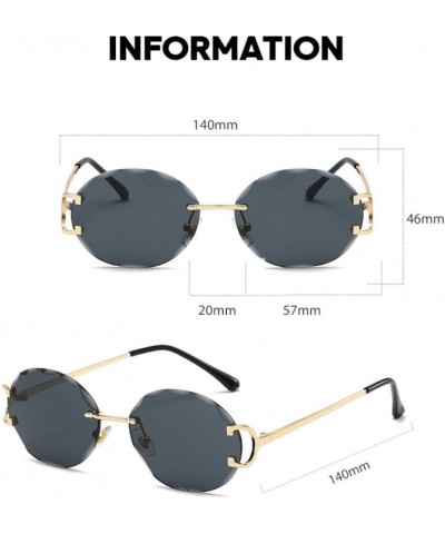 Vintage Oval Rimless Sunglasses Fashion Frameless Tinted Lens Eyewear Glasses for Women Men Shades Gradient Brown $78.89 Sport