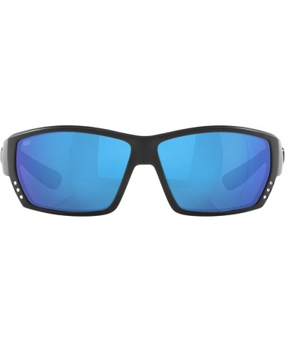 Men's Tuna Alley Rectangular Sunglasses Blackout/Grey Blue Mirrored Polarized-580g $55.90 Designer