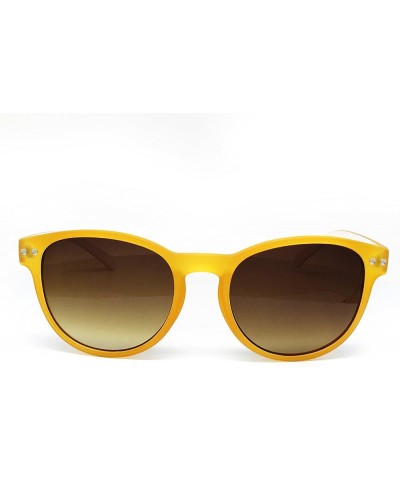 7143-1 Candy Horned Rim Matte Finish Flash Retro Funky Sunglasses Candy Yellow $9.66 Oval