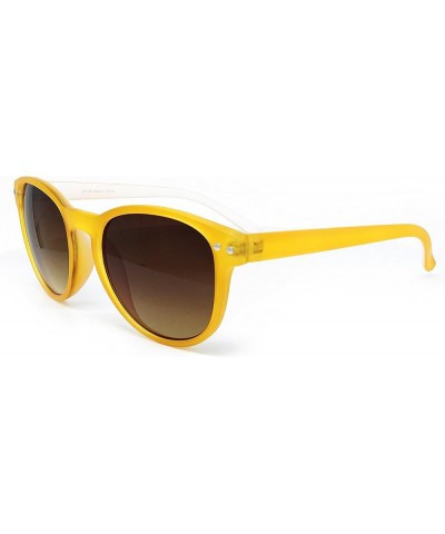 7143-1 Candy Horned Rim Matte Finish Flash Retro Funky Sunglasses Candy Yellow $9.66 Oval