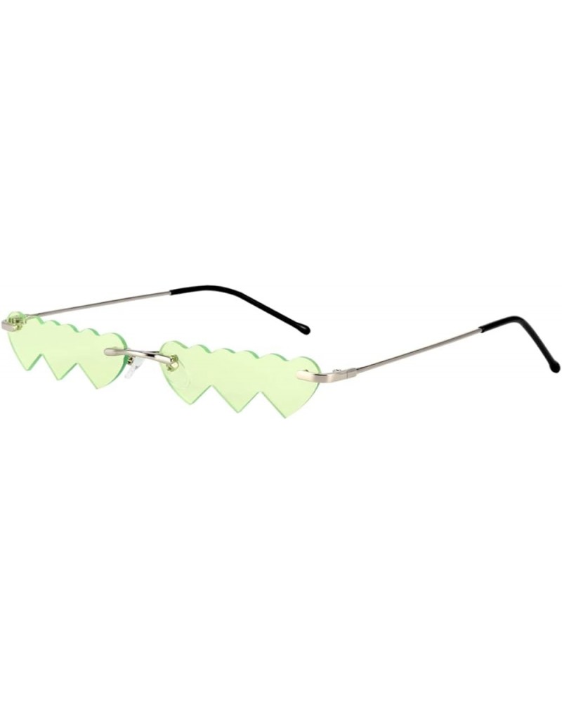 1pc Heart Sunglasses Trendy Sunglasses Small Summer Accessories for Women Chic Sunglasses Fashion Green $7.75 Heart