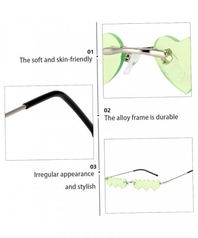 1pc Heart Sunglasses Trendy Sunglasses Small Summer Accessories for Women Chic Sunglasses Fashion Green $7.75 Heart