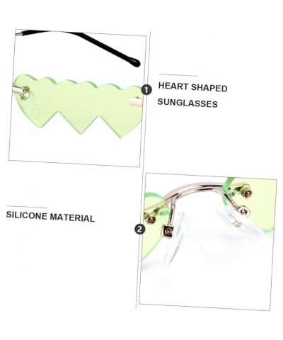 1pc Heart Sunglasses Trendy Sunglasses Small Summer Accessories for Women Chic Sunglasses Fashion Green $7.75 Heart