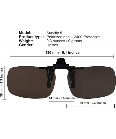 Clip On Sunglasses Flip Up Polarized Sunglasses Clip on over Prescription Eyeglasses with Case Set of Smoke and Brown $8.99 D...