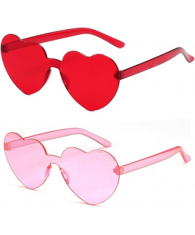 Heart Shaped Sunglasses for Women Red+pink $6.59 Heart