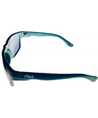 Mens Matte Dark Green Rectangle Plastic Wrap Sunglass, Smoke Lens SF9337. 0B56 $15.52 Rectangular