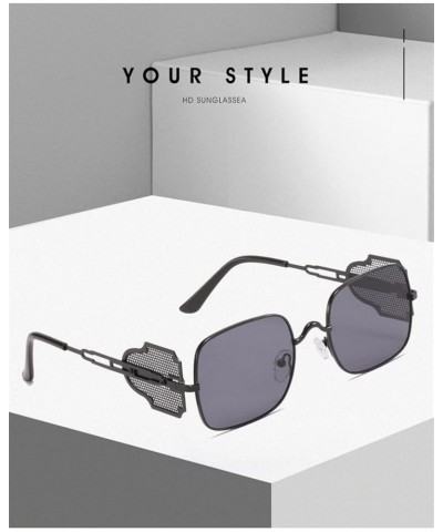 Metal Retro Punk Men and Women Sunglasses Fashion Photo Accessories Sunglasses (Color : A, Size : 1) 1 C $13.10 Designer