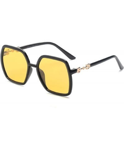 Men and Women Box Large Frame Polarized Sunglasses Outdoor Beach Driving Glasses (Color : D, Size : Medium) Medium D $19.55 D...